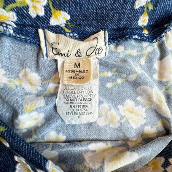 Emi & Joe Floral Daisy Stretchy Maxi Skirt Size Medium - Picture 7 of 9